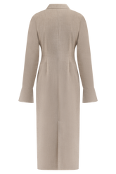 Dorian Fitted Shirt Midi Dress - Wheat Marle